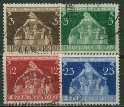 Deutsches Reich 1936 Internationaler Gemeindekongress 617/20 gestempelt