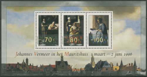 Niederlande 1996 Gemälde Johannes Vermeer Block 46 postfrisch (C95776)