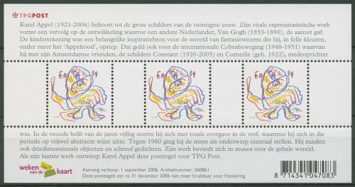 Niederlande 2006 Kunst COBRA Glückwunschkarte Block 97 postfrisch (C66909)