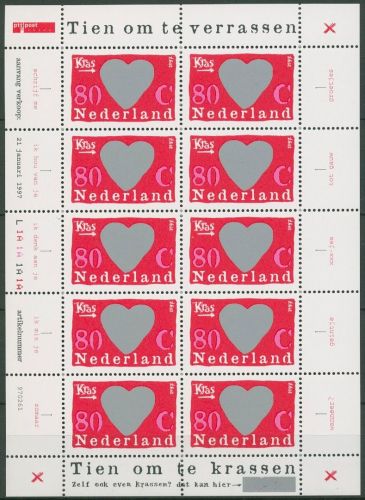 Niederlande 1997 Überraschungsmarke Herz Kleinbogen 1607 K postfrisch (C95054)