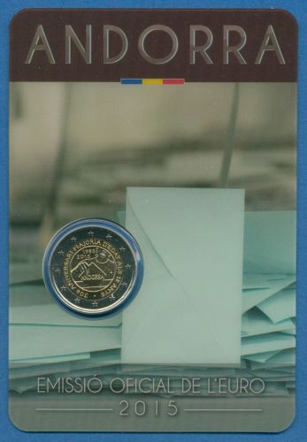 Andorra 2 Euro 2015 30 Jahre Volljährigkeit mit 18, Original-Blister, st (m1973)