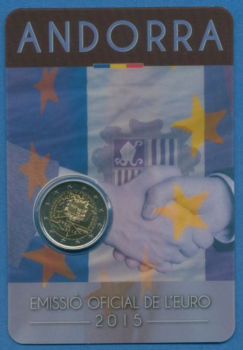 Andorra 2 Euro 2015 25 Jahre Zollunion mit der EU, Original-Blister, st (m1974)