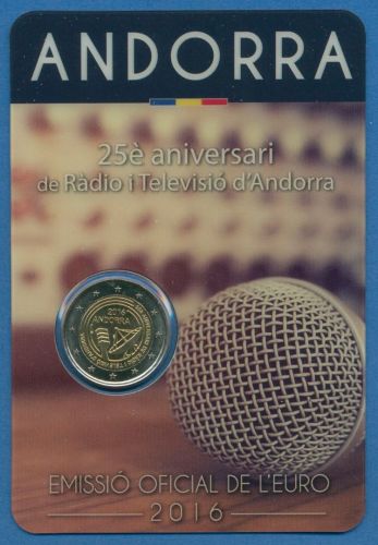 Andorra 2 Euro 2016 25 Jahre Rundfunk, Original-Blister, st (m1975)