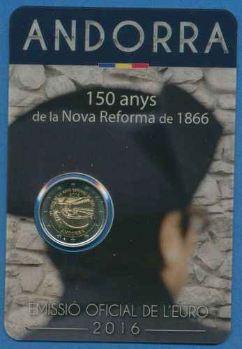 Andorra 2 Euro 2016 150 Jahre Neue Reform, Original-Blister, st (m1976)