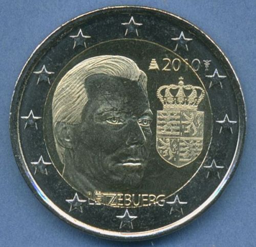Luxemburg 2 Euro 2010 Großherzog Henri Wappen, vz/st (m4902)