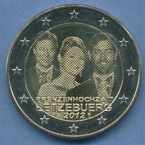 Luxemburg 2 Euro 2012 Hochzeit von Guillaume und Stephanie, vz/st (m4923)