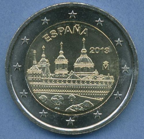 Spanien 2 Euro 2013 UNESCO Welterbe Schloß Kloster El Escorial, vz/st (m4941)