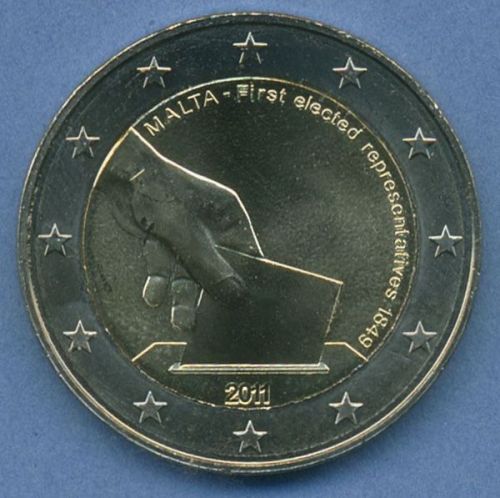 Malta 2 Euro 2011 Abgeordnetenwahl 1849, vz/st (m4912)