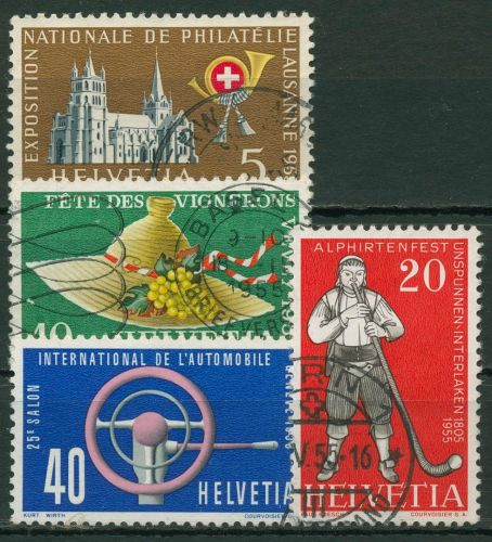 Schweiz 1955 Ereignisse Ausstellungen Feste 607/10 gestempelt