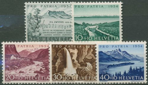 Schweiz 1954 Pro Patria Mönch Alberich Zwyssig Seen Flüsse 597/01 postfrisch