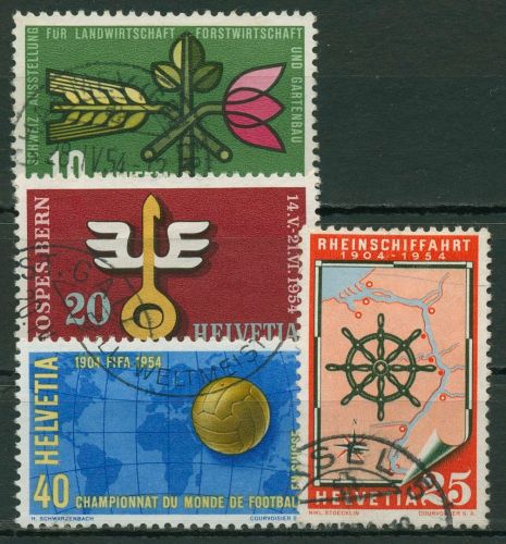 Schweiz 1954 Ereignisse Ausstellungen Fußball-WM 593/96 gestempelt