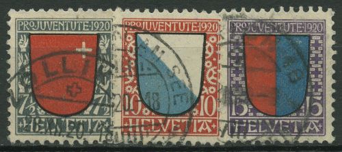 Schweiz 1920 Pro Juventute Wappen (III) 153/55 gestempelt