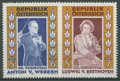 Österreich 1995 Komponisten Anton Webern Ludwig van Beethoven 2174/75 postfrisch