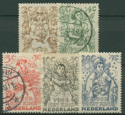 Niederlande 1949 Voor het Kind Jahreszeiten 546/50 gestempelt