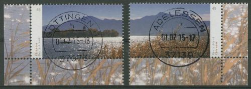 Bund 2015 Chiemsee Chiemgauer Alpen 3162/63 Ecken mit TOP-Stempel (E4786)