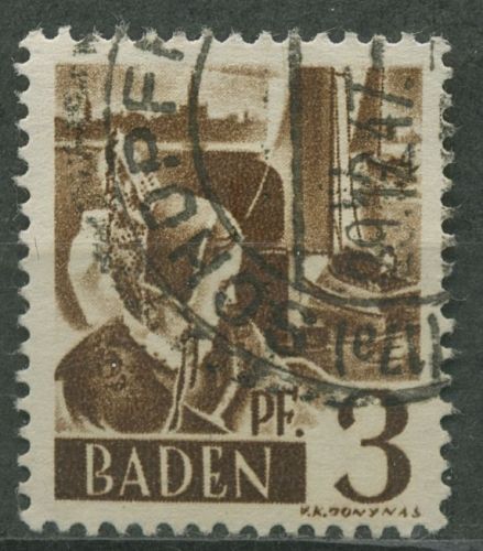 Französische Zone: Baden 1947 Trachtenmädchen Type II, 2 yv II gestempelt