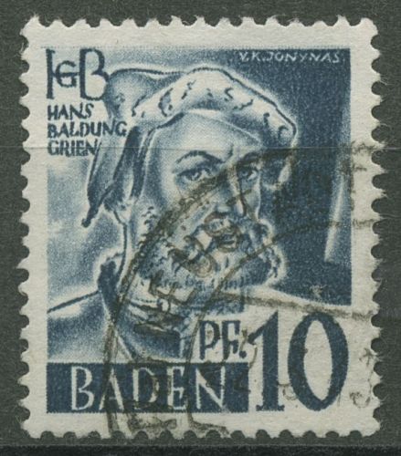 Französische Zone: Baden 1947 Hans Baldung Type I, 3 yv I gestempelt