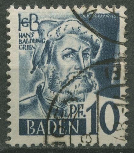 Französische Zone: Baden 1947 Hans Baldung Type II, 3 yv II gestempelt