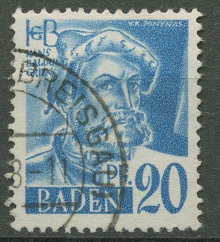 Französische Zone: Baden 1947 Hans Baldung Type I, 7 yv I gestempelt