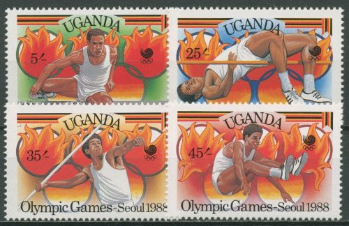 Uganda 1988 Olymp. Sommerspiele Seoul Speerwerfen Hochsprung 587/90 postfrisch