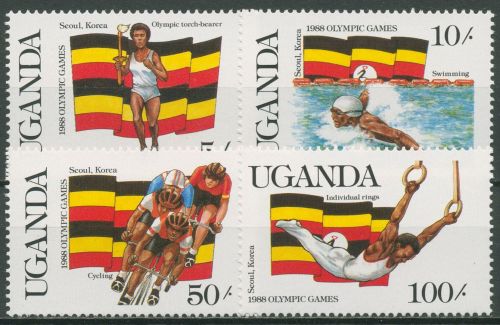 Uganda 1987 Olymp. Sommerspiele Seoul Schwimmen Turnen 534/37 postfrisch