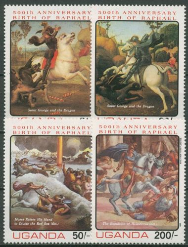Uganda 1983 Gemälde von Raffael 354/57 postfrisch