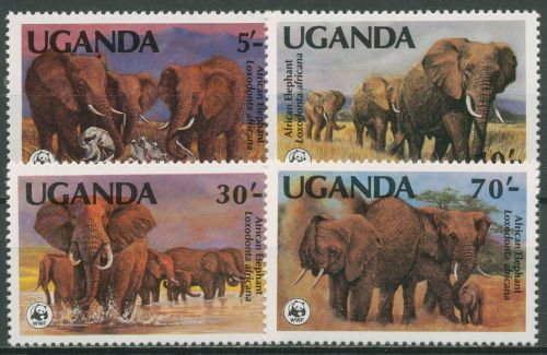 Uganda 1983 WWF Naturschutz Afrikanischer Elefant 361/64 A postfrisch