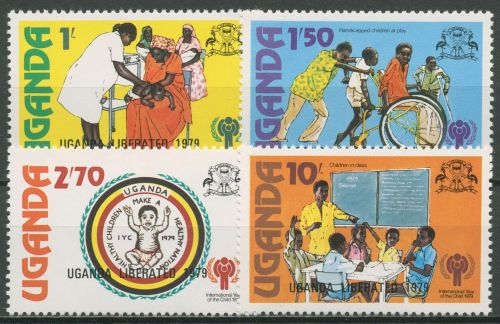 Uganda 1979 Befreiung Int. Jahr des Kindes Schule Medizin 242/45 postfrisch