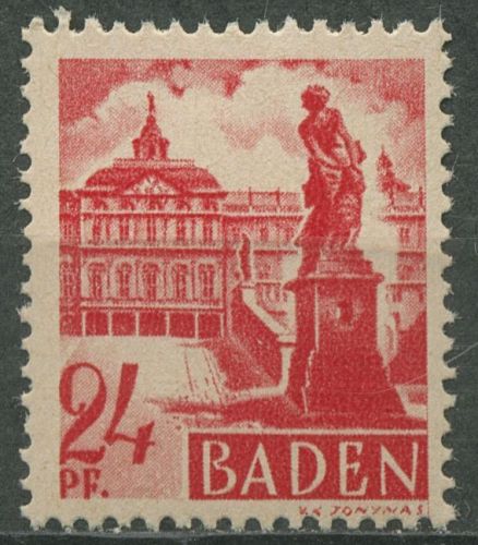 Französische Zone: Baden 1947 Schloss Rastatt Type I, 8 v v I postfrisch