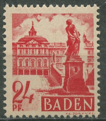 Französische Zone: Baden 1947 Schloss Rastatt Type V, 8 v v V postfrisch