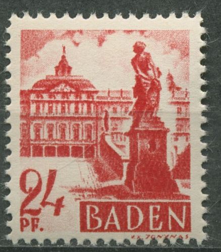 Französische Zone: Baden 1947 Schloss Rastatt Type II, 8 y v II postfrisch