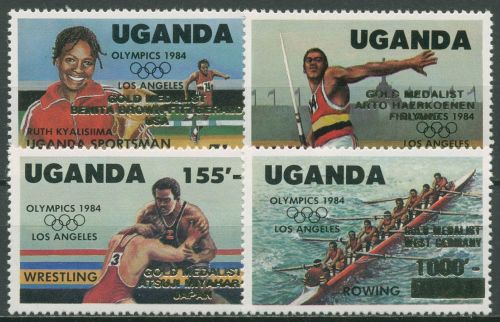 Uganda 1985 Goldmedaillen Olympische Spiele Los Angeles Rudern 440/43 postfrisch