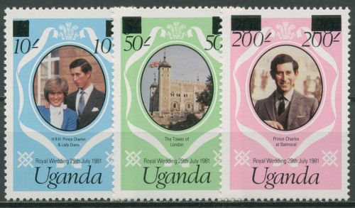 Uganda 1981 Hochzeit von Prinz Charles u. Diana Spencer 298/00 postfrisch