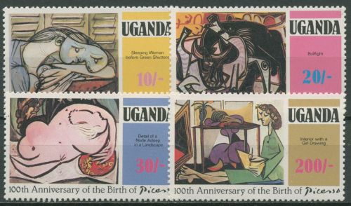 Uganda 1981 Gemälde von Pablo Picasso 306/09 postfrisch