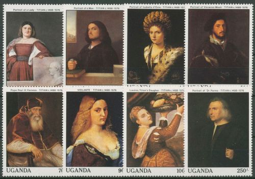 Uganda 1988 500. Geburtstag von Tizian Gemälde 607/14 postfrisch