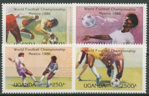 Uganda 1986 Fußball-WM in Mexiko 460/63 postfrisch