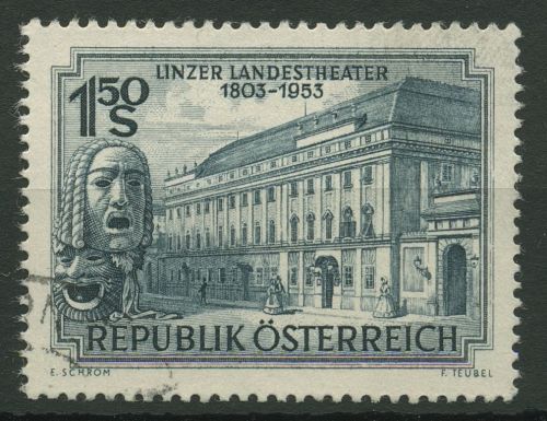 Österreich 1953 Landestheater Linz 988 gestempelt
