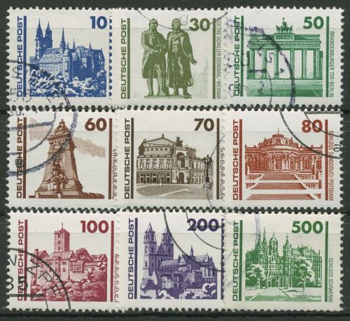 DDR 1990 Bauwerke Denkmäler 3344/52 gestempelt