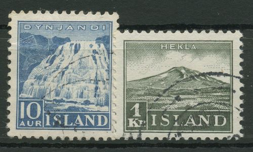Island 1935 Landschaften Vulkan Hekla 181/82 gestempelt