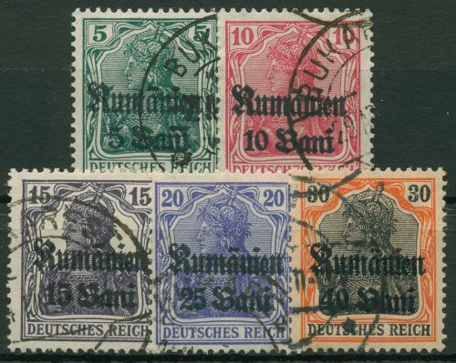 Militärverwaltung in Rumänien 1918 Germania mit Aufdruck 8/12 gestempelt