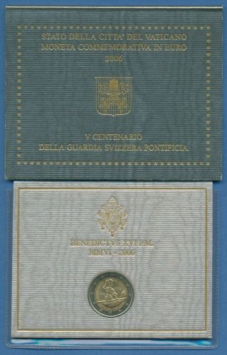 Vatikan 2 Euro 2006 Schweizer Garde, im original Folder, st (m1427)