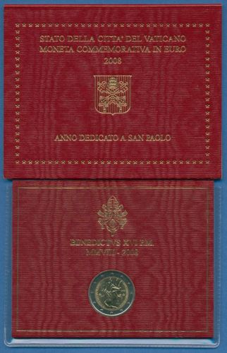 Vatikan 2 Euro 2008 Paulusjahr, im original Folder, st (m1429)