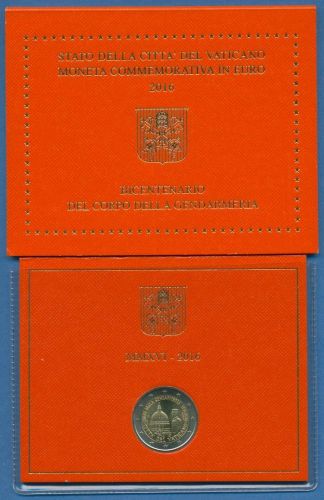 Vatikan 2 Euro 2016 Vatikanische Gendarmerie, im original Folder, st (m1685)