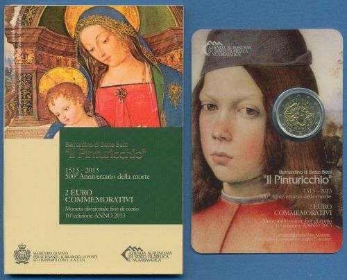 San Marino 2 Euro 2013 Pinturiccio, im original Folder, st (m2492)
