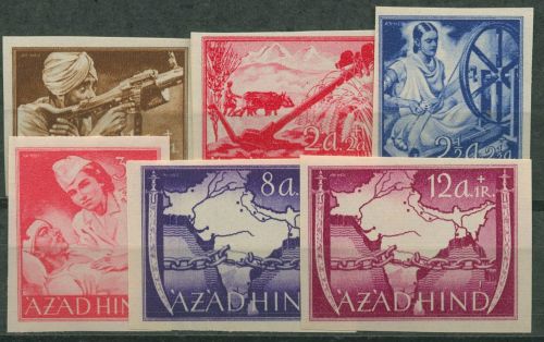 Nationales Indien 1943 Vorbereitete Ausgabe ungezähnt I/VI B postfrisch