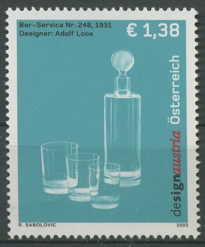 Österreich 2003 Design Austria Adolf Loos Barservice 2408 postfrisch