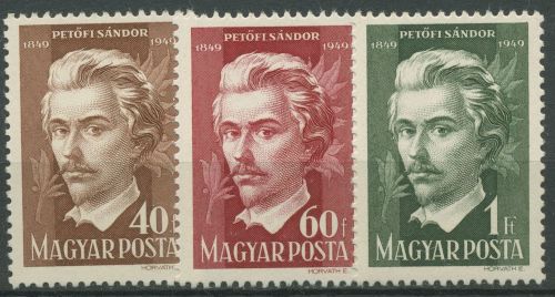 Ungarn 1949 Persönlichkeiten Dichter Sandor Petöfi 1045/47 postfrisch