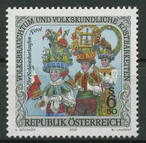 Österreich 2000 Volksbrauchtum Schleicherlaufen 2304 postfrisch
