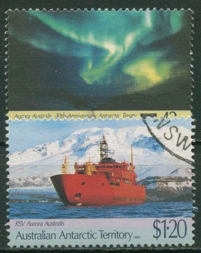 Austral. Antarktis 1991 35 Jahre Antarktisvertrag Polarlicht 88/89 gestempelt