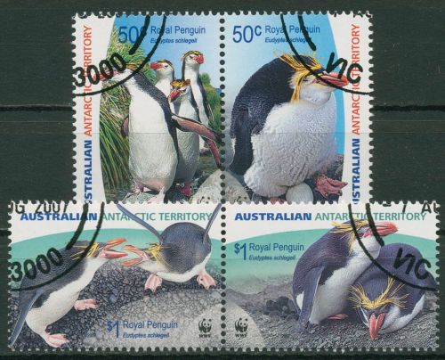 Austral. Antarktis 2007 WWF Naturschutz Haubenpinguin 169/72 ZD gestempelt